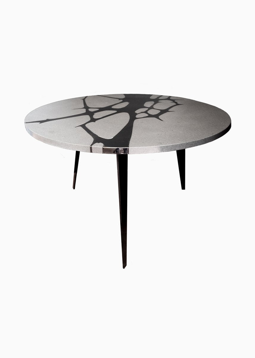 Filodifumo 1st Outdoor Table in Lava Stone & Steel by Riccardo Scibetta & Sonia Giambrone for MYOP