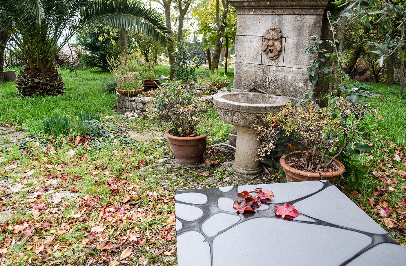 Filodifumo Outdoor Table in Lava Stone and Steel by Riccardo Scibetta & Sonia Giambrone for MYOP