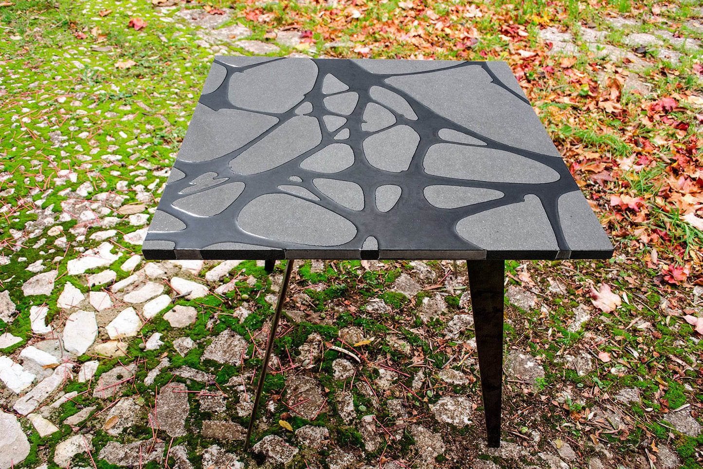 Filodifumo Ventura V3 Lava Stone & Steel Garden Table by Riccardo Scibetta & Sonia Giambrone for MYOP