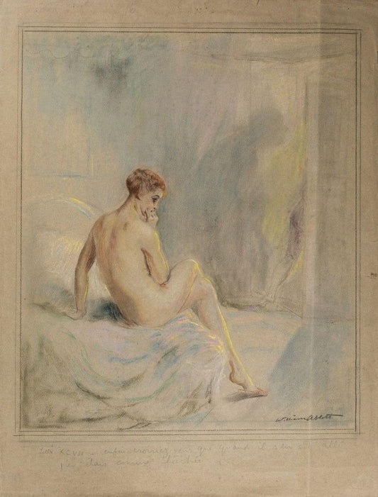 Finally You Will Believe That... - Original Pastel Drawing by W. Hablett Early 20th Century