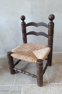 Finca Style Chairs with Wicker Upholstery by Charles Dudouyt, 1940s, Set of 2-TDA-1376451