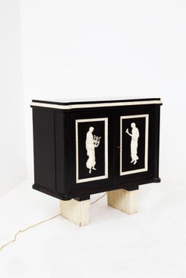 Fine Carved and Ebonized Bar Cabinet, 1920s-RCE-1442091