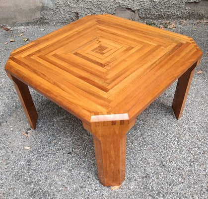 Finely Inlaid Wooden Coffee Table, 1950s-OHK-1738938