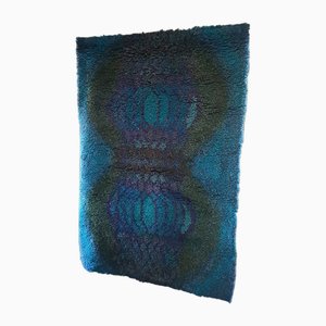 Finnish Blue Wool Kistika Tapestry Rug by Terttu Tomero, 1960s-QDP-1725487