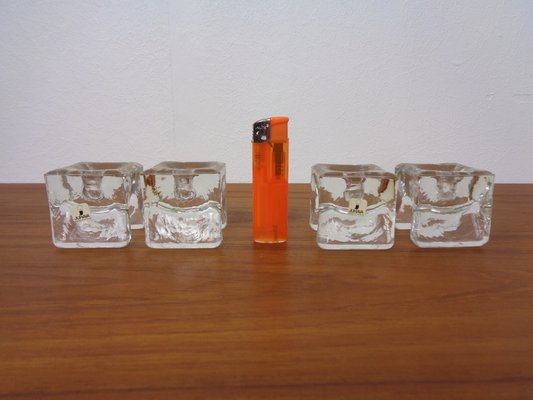 Finnish Ice Glass Candlesticks by Timo Sarpaneva for Juhava, 1970s, Set of 4-RDW-1730010