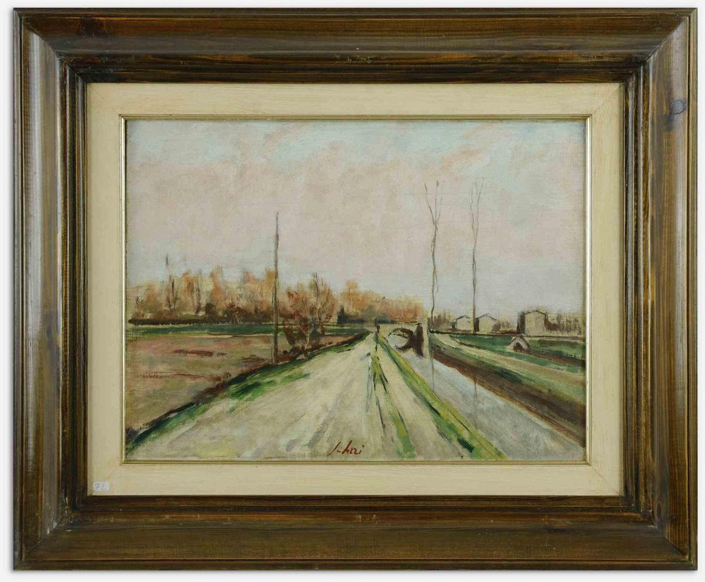 Fioravante Seibezzi, Landscape, Oil Painting, Mid-20th Century, Framed