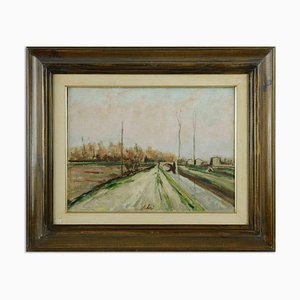 Fioravante Seibezzi, Landscape, Oil Painting, Mid-20th Century, Framed-ZCI-1769966