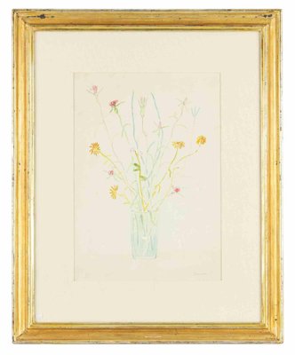 Fiorenzo Tomea, Flower Pot, Watercolor, 1950s-ZCI-1769964