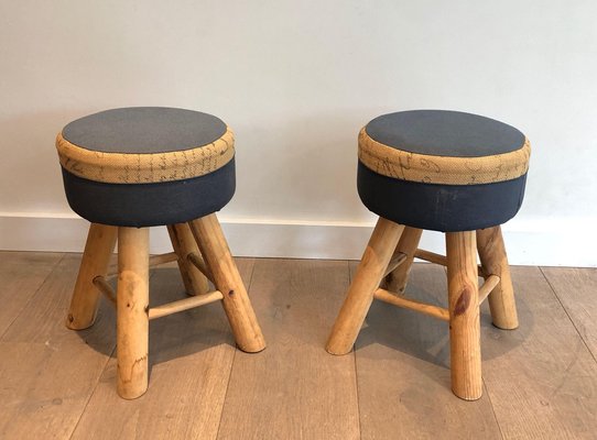 Fir Stools, 1970s, Set of 2-BA-1599962