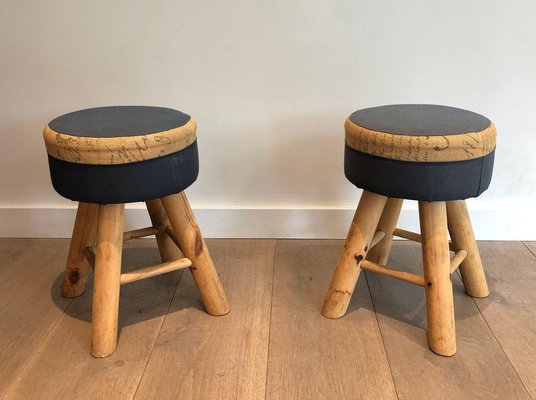 Fir Stools, 1970s, Set of 2-BA-1599962