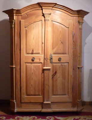 Fir Wardrobe with Carved Capitals-BGS-1077858