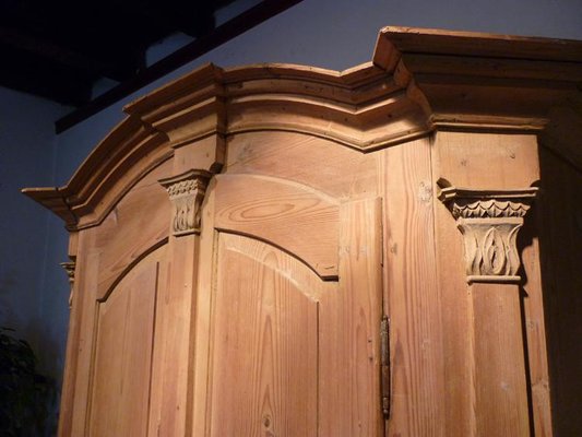 Fir Wardrobe with Carved Capitals-BGS-1077858