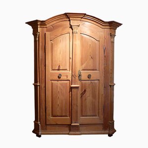 Fir Wardrobe with Carved Capitals-BGS-1077858