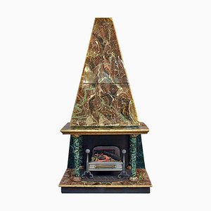 Fireplace Faux Marble With Bar Cabinet, 1950s-HS-1187980