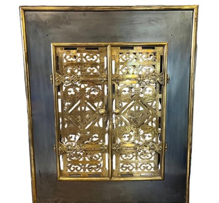 Fireplace Screen with Doors in Iron and Brass, 1920s-MJY-1790151