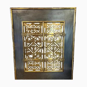 Fireplace Screen with Doors in Iron and Brass, 1920s-MJY-1790151