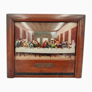 First Communion Souvenir Oil Print Depicting Last Supper, 1890s-CAQ-1794149