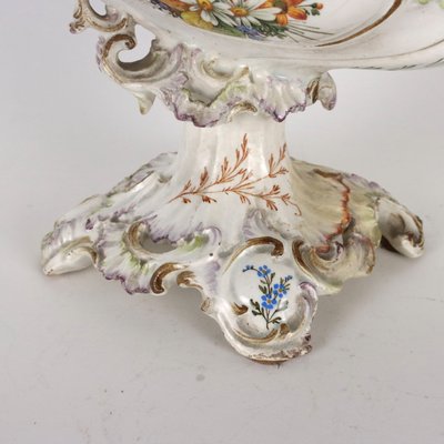 First Half 19th Century Majolica Leaf Shaped Centerpiece-VMM-1724866