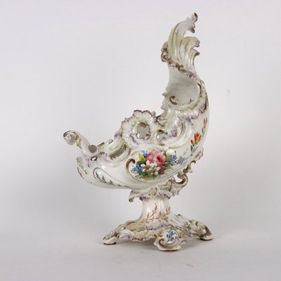 First Half 19th Century Majolica Leaf Shaped Centerpiece-VMM-1724866