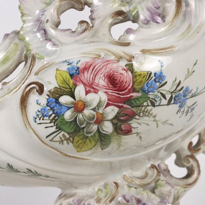 First Half 19th Century Majolica Leaf Shaped Centerpiece-VMM-1724866