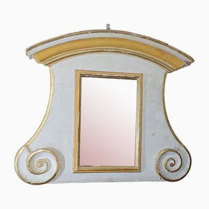 First Half of the 18th Century Louis XIV Fireplace Mirror in White Lacquered Wood and Gold Decorations, Italy-RAQ-2033405