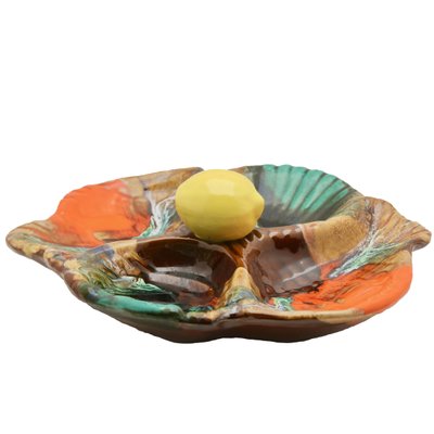 Fish and Oyster Plates with Drip Glaze from Vallauris, Set of 3-MJY-1148752