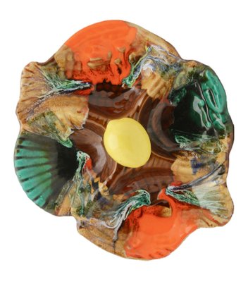 Fish and Oyster Plates with Drip Glaze from Vallauris, Set of 3-MJY-1148752