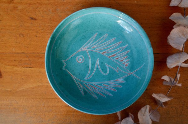 Fish Bowl by Charles Voltz for Vallauris, 1950s-AIU-1372192