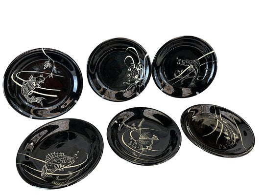 Fish Dish Set from Vallauris, 1960s, Set of 12-EUT-1748787