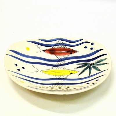 Fish Motive Ceramic Dish by Inger Waage for Stavangerflint, Norway, 1950s-HEU-1377400