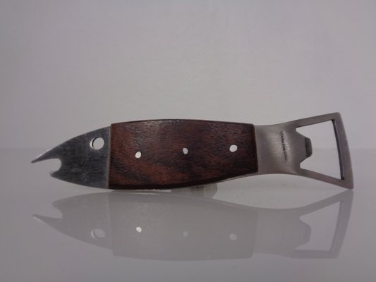 Fish Shaped Bottle Opener in Rosewood and Stainless Steel by Carl Auböck, 1960s-RDW-2041738