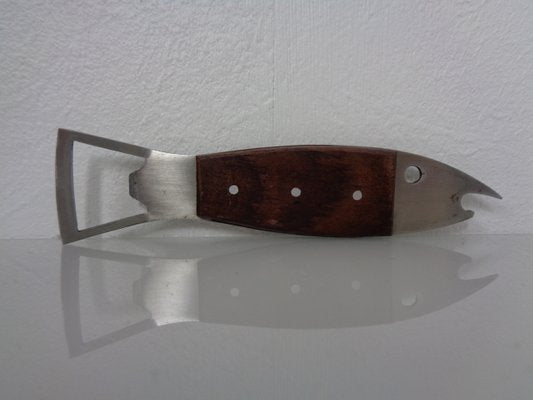 Fish Shaped Bottle Opener in Rosewood and Stainless Steel by Carl Auböck, 1960s-RDW-2041738