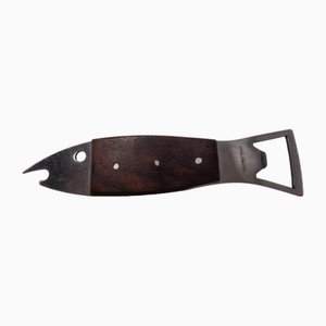 Fish Shaped Bottle Opener in Rosewood and Stainless Steel by Carl Auböck, 1960s-RDW-2041738