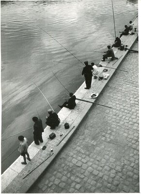 Fisher in the Morning Seine, Paris, 1955-DYV-701174