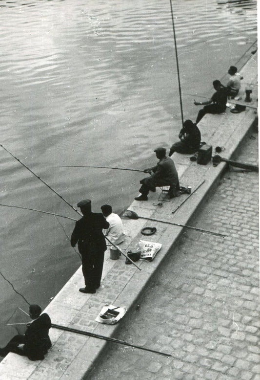 Fisher in the Morning Seine, Paris, 1955