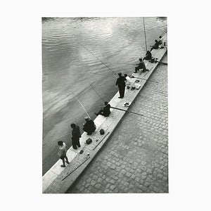 Fisher in the Morning Seine, Paris, 1955-DYV-701174