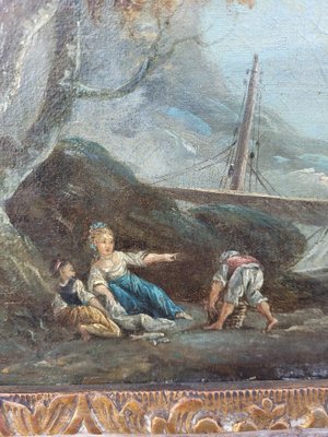 Fishermen, 18th Century, Oil on Canvas, Framed-SYQ-1814444