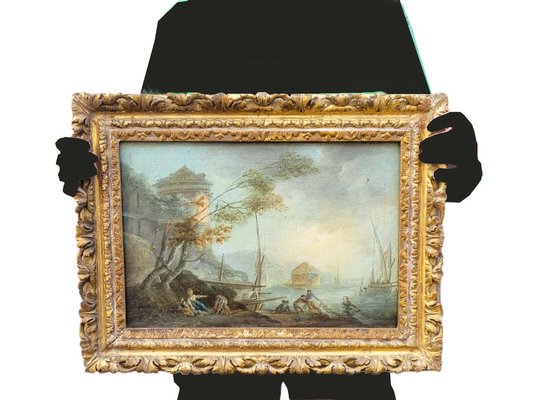 Fishermen, 18th Century, Oil on Canvas, Framed-SYQ-1814444