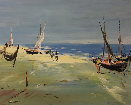 Fishing Boats, Gouache