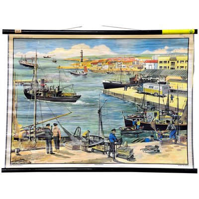 Fishing Harbour Goods Railway Station Wall Chart-KJP-1159966