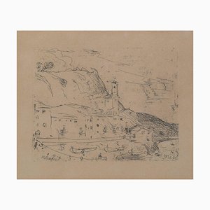 Fishing Village by Joaquin Mir Trinxet, Etching, 1929-AOI-1106965