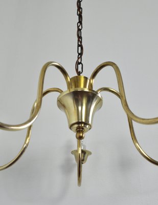 Five-Arm Brass Chandelier attributed to Fog & Mørup, 1950s-HPQ-1451095