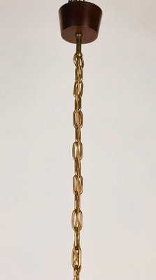 Five Arms Chandelier in Teak Wood and Brass by J. T. Kalmar for Kalmar, 1965-BAF-1761339