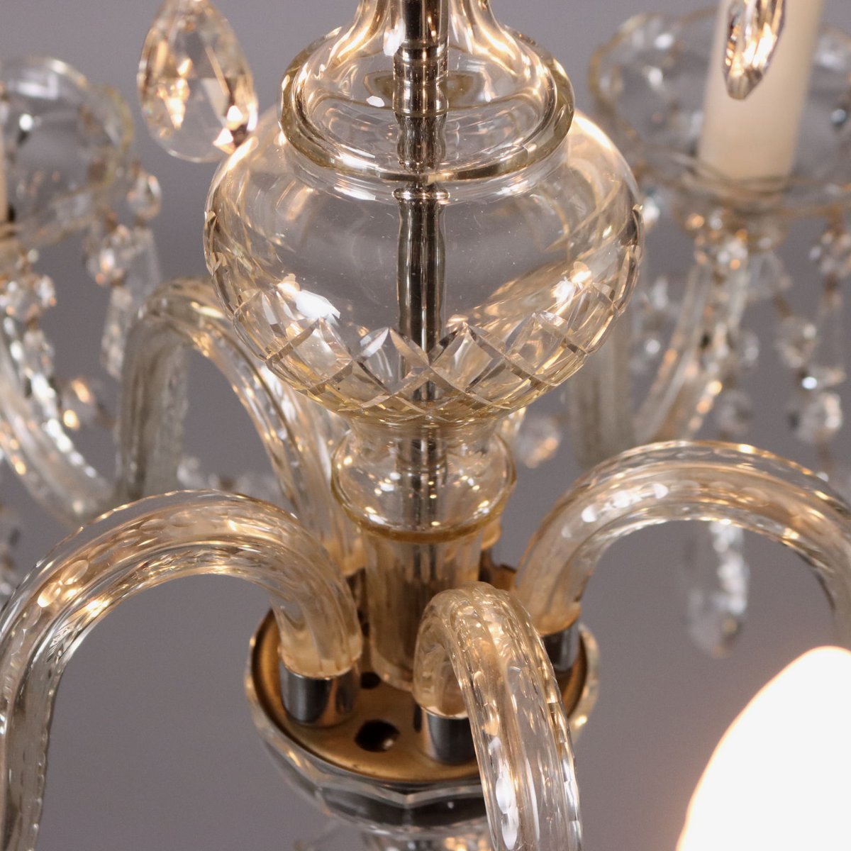 Five-Light Chandelier with Crystal and Molato Glass