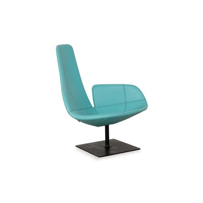 Fjord Leather Armchair in Turquoise Blue by Patricia Urquiola for Moroso-RQW-2036331