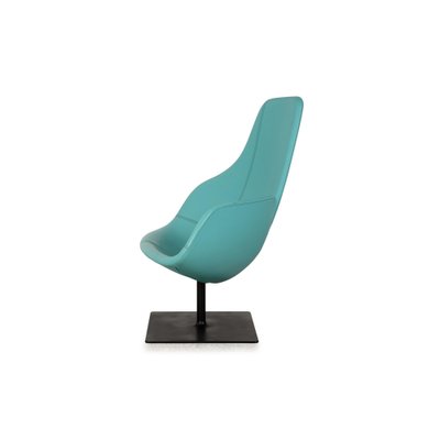 Fjord Leather Armchair in Turquoise Blue by Patricia Urquiola for Moroso-RQW-2036331