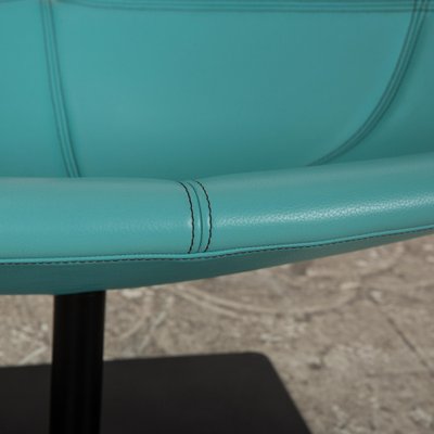 Fjord Leather Armchair in Turquoise Blue by Patricia Urquiola for Moroso-RQW-2036331