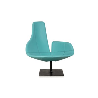 Fjord Leather Armchair in Turquoise Blue by Patricia Urquiola for Moroso-RQW-2036331