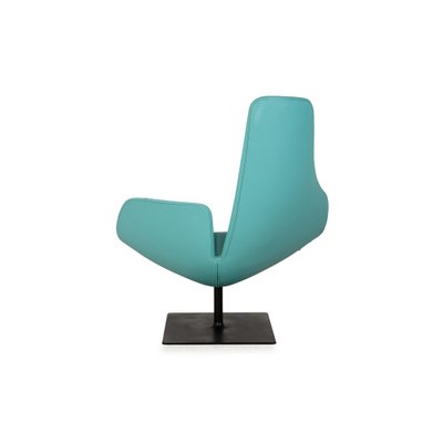 Fjord Leather Armchair in Turquoise Blue by Patricia Urquiola for Moroso-RQW-2036331