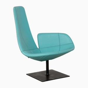 Fjord Leather Armchair in Turquoise Blue by Patricia Urquiola for Moroso-RQW-2036331